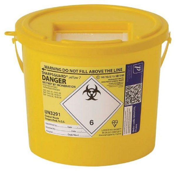 Sharps disposal bin